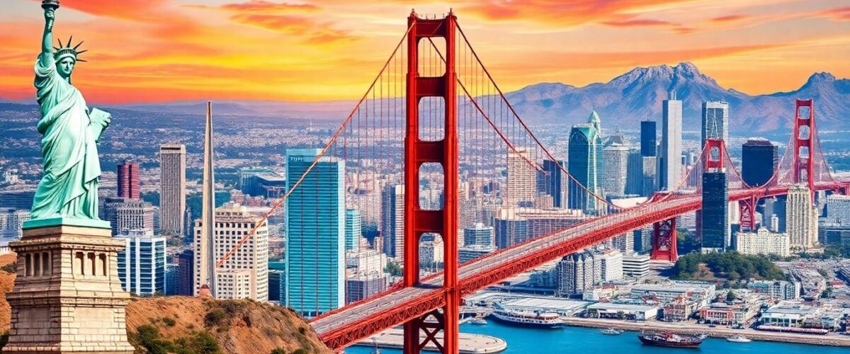 Paysages emblématiques des États-Unis pour un voyage de deux semaines.